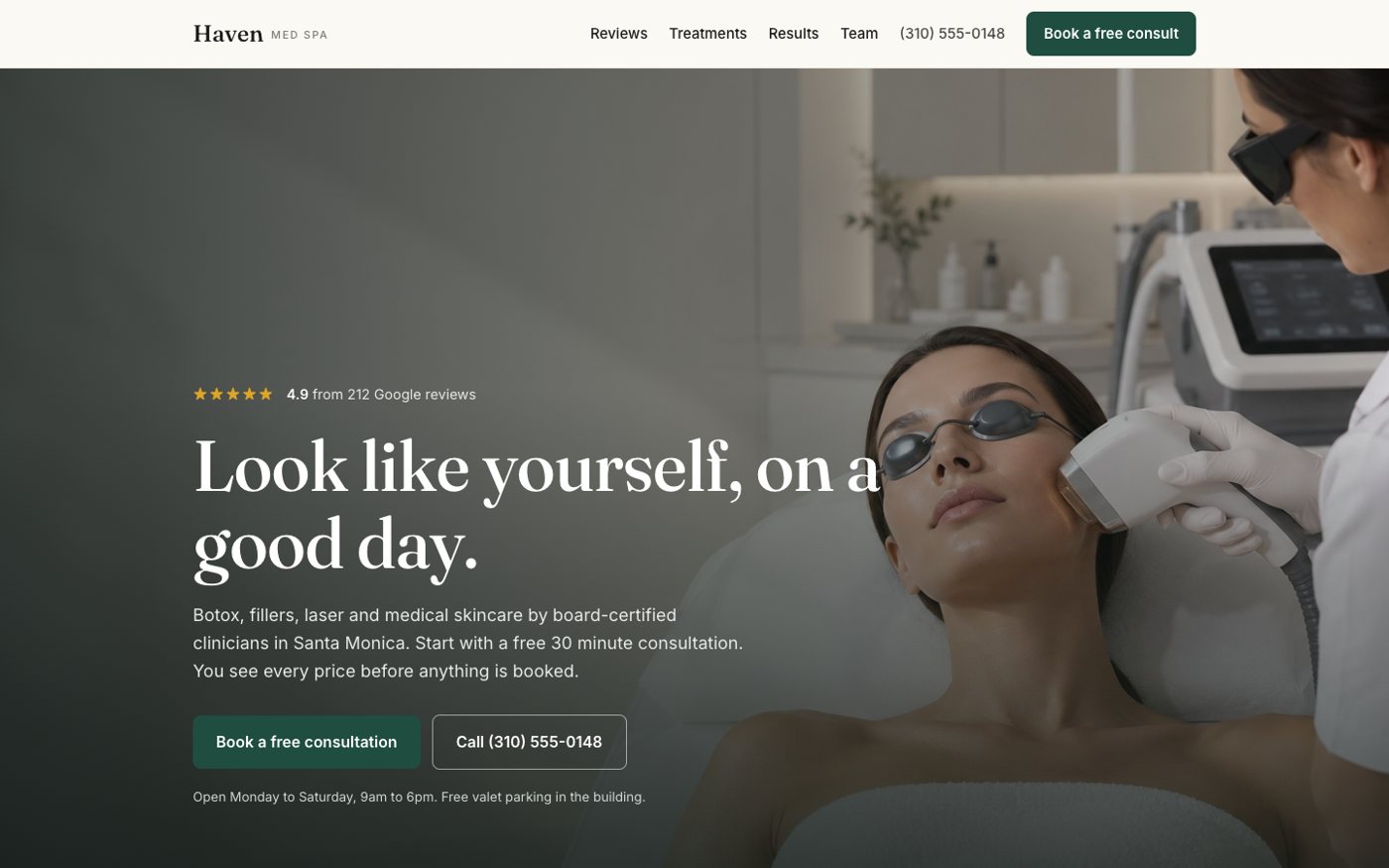Haven Med Spa full page